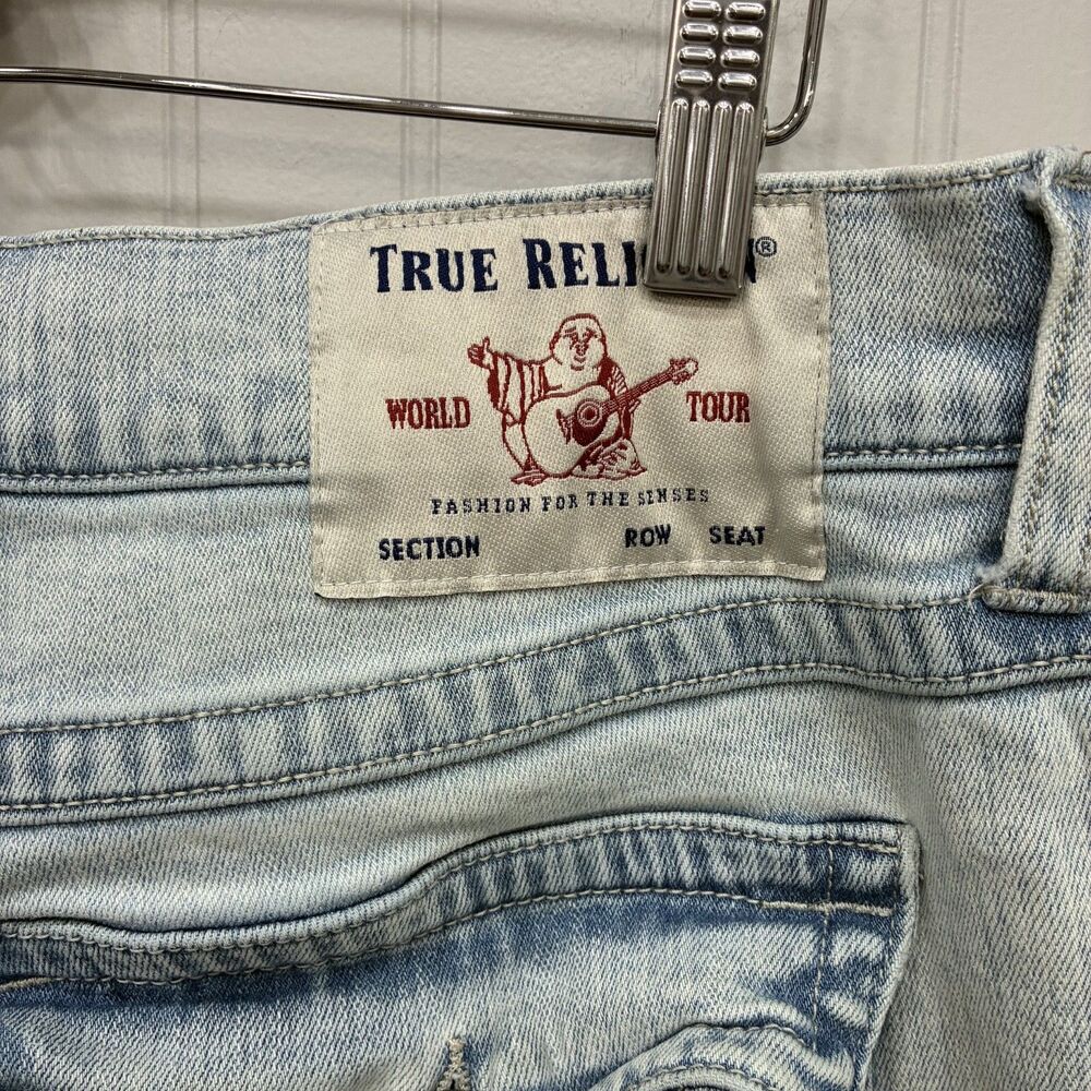 True Religion Ricky Men's W36 x L34 Blue Relaxed Straight Light Wash Denim Jeans - Picture 4 of 7